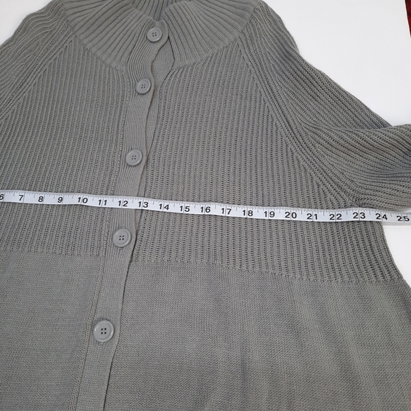 Woman Within Long Sleeve Womens Cable Knit Dress Cardigan Mock Neck Gray Size X1 - Picture 7 of 10
